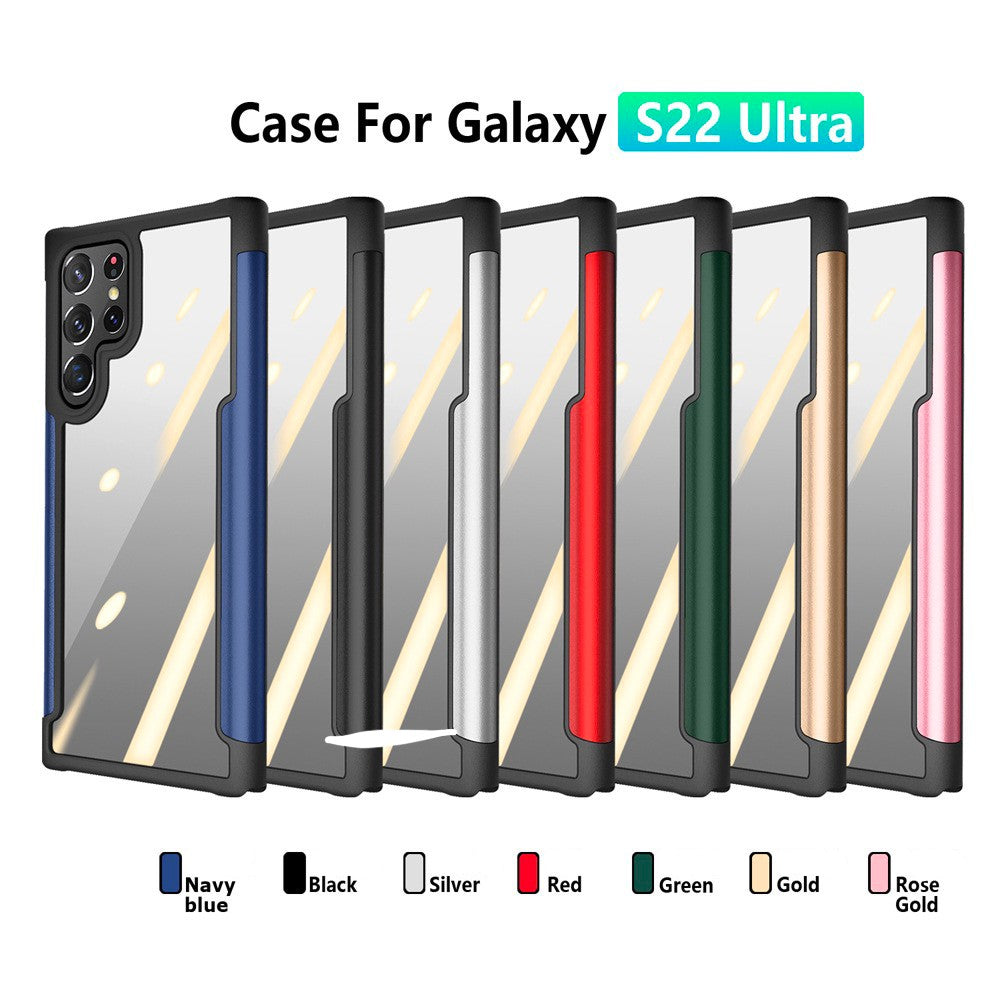 Metal Transparent Phone Case for Samsung S22-0