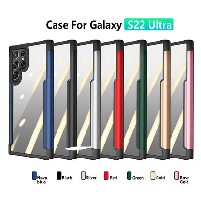 Metal Transparent Phone Case for Samsung S22-0