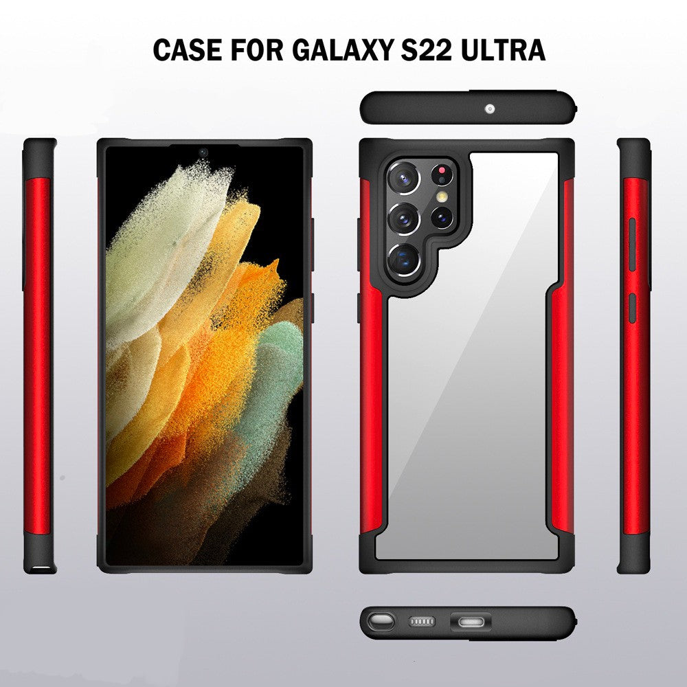 Metal Transparent Phone Case for Samsung S22-1