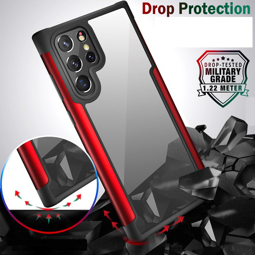 Metal Transparent Phone Case for Samsung S22-2